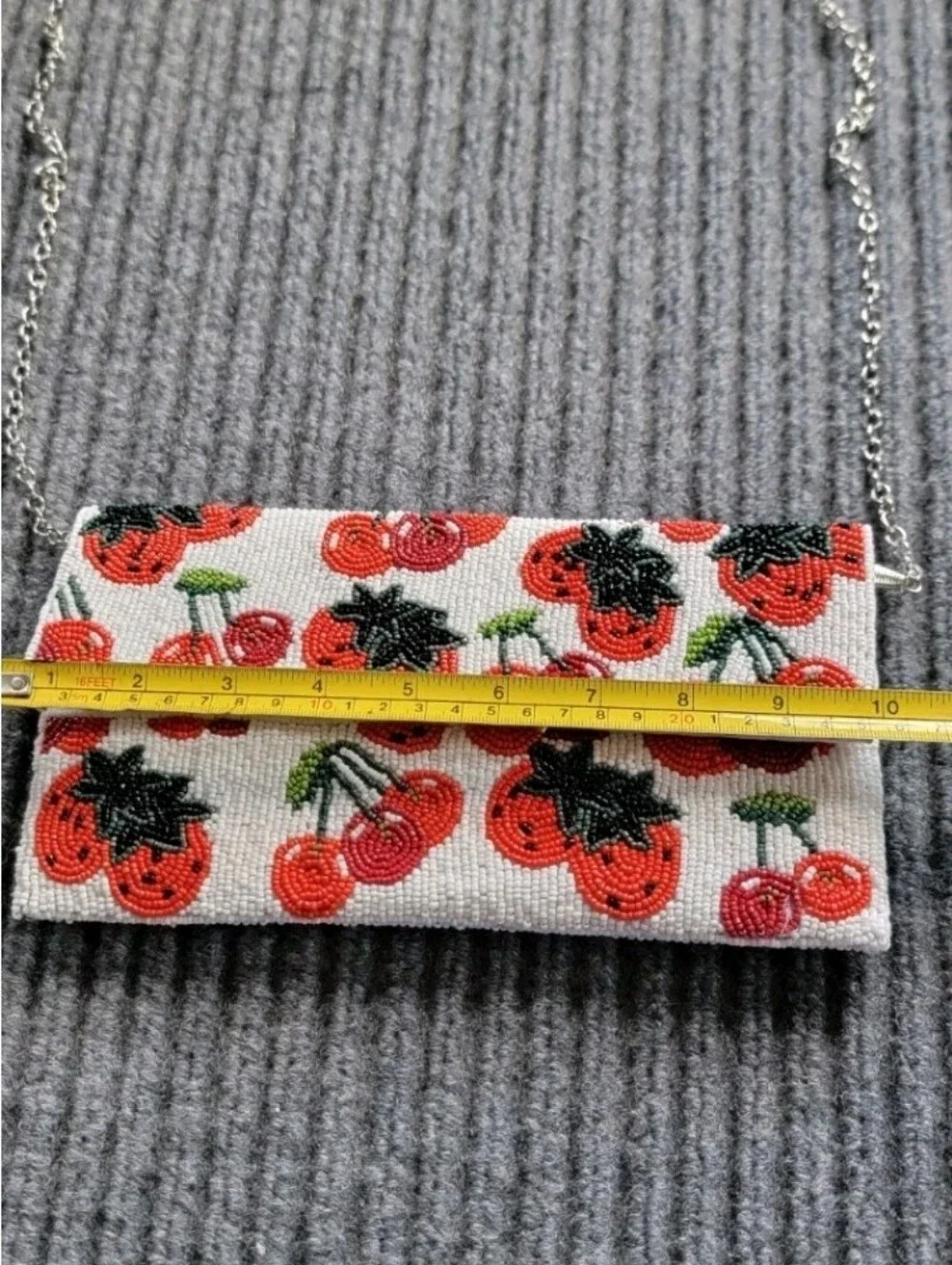 Beaded Strawberry Bag, Clutch Over The Shoulder Sol and Mer